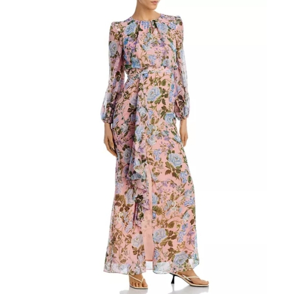 Eliza J pink and blue floral blouston maxi dress - Picture 2 of 9